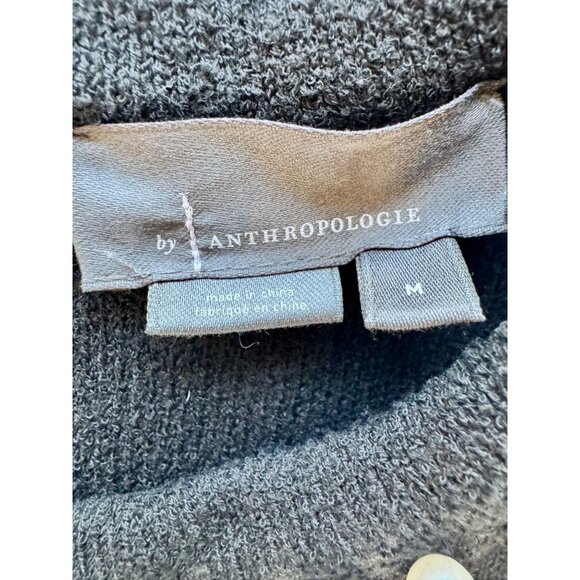 Anthropologie Pearl-Trim Black Sweater Tank Top M Cropped Sleeveless Knit Shell - Picture 4 of 10